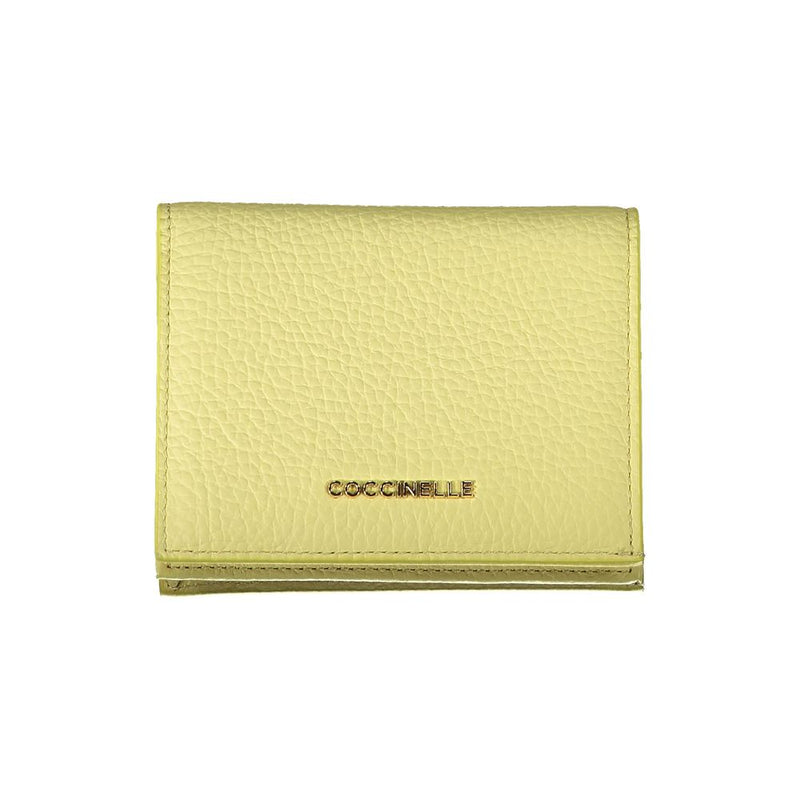 Coccinelle Yellow Leather Wallet - Élégant et Pratique