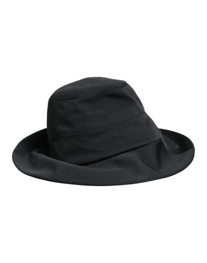 Dolce & Gabbana zwarte katoenen fedora hoed met brede rand