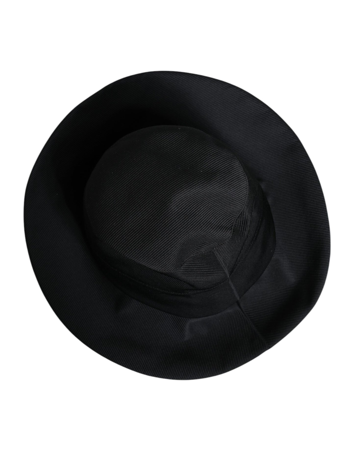 Dolce & Gabbana zwarte katoenen fedora hoed met brede rand