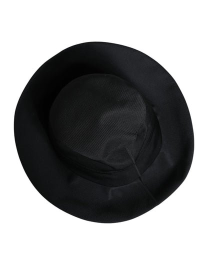 Dolce & Gabbana zwarte katoenen fedora hoed met brede rand