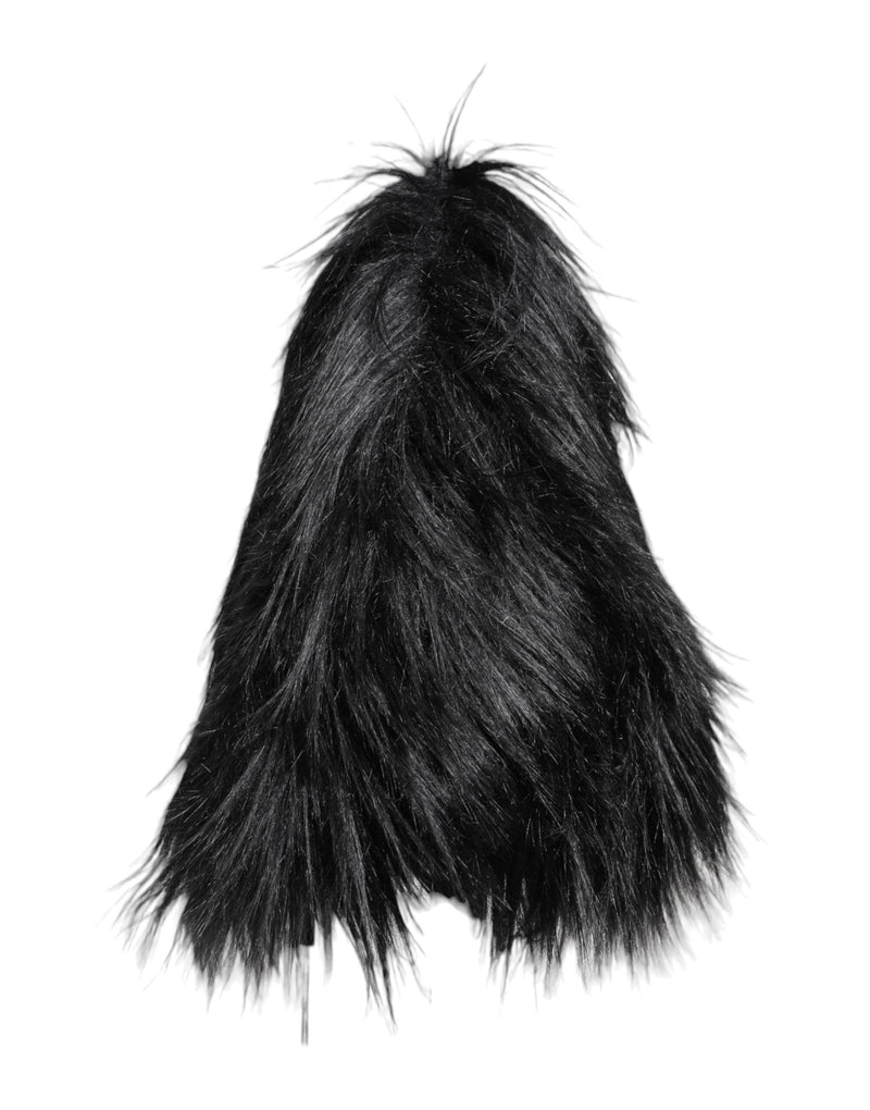 Dolce & Gabbana Black Acrylic Fur Women's Bucket Hat