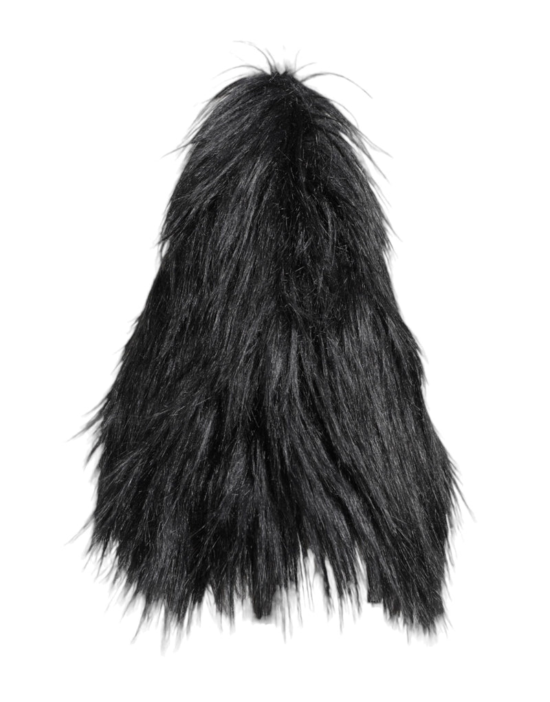 Dolce & Gabbana Black Acrylic Fur Women's Bucket Hat