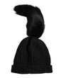 Dolce & Gabbana Zwarte gebreide wintermuts van acrylbont