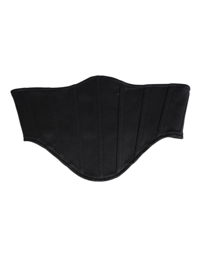 Dolce & Gabbana Zwarte Katoenen Taille Smoking Riem Cummerbund