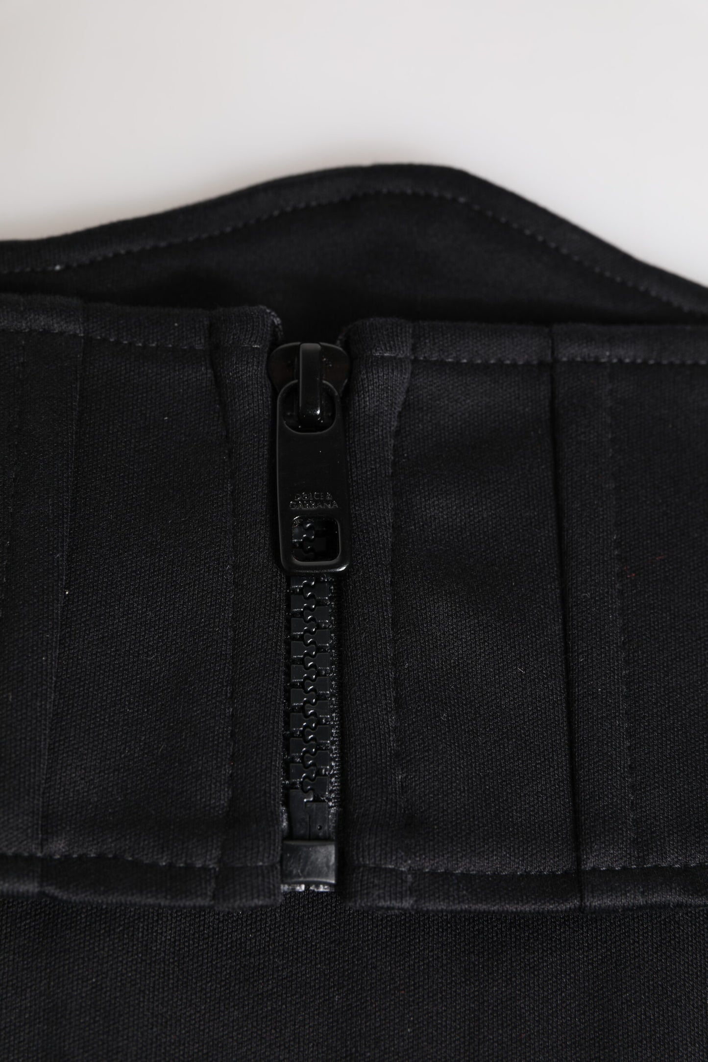 Dolce & Gabbana Zwarte Katoenen Taille Smoking Riem Cummerbund