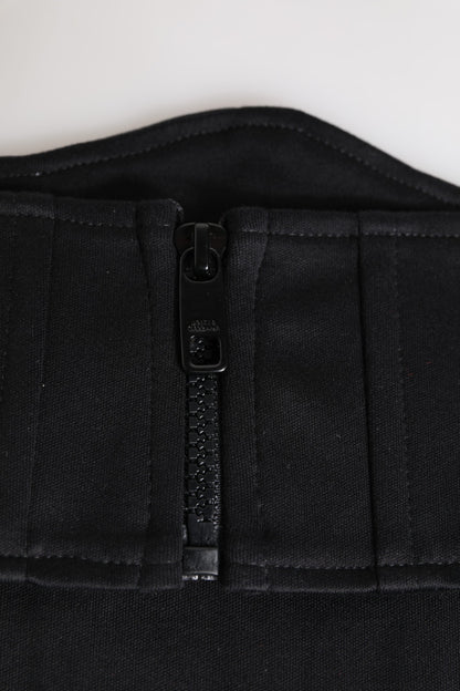 Dolce & Gabbana Zwarte Katoenen Taille Smoking Riem Cummerbund