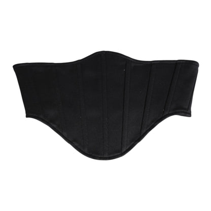 Dolce & Gabbana Zwarte Katoenen Taille Smoking Riem Cummerbund