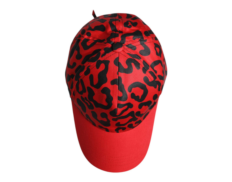 Dolce & Gabbana Casquette Femme Rouge en Coton à 6 Panneaux