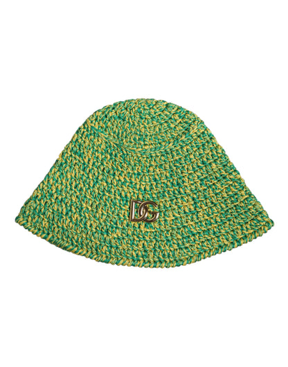 Dolce & Gabbana Groene Katoenen Haak DG Logo Bucket Hat
