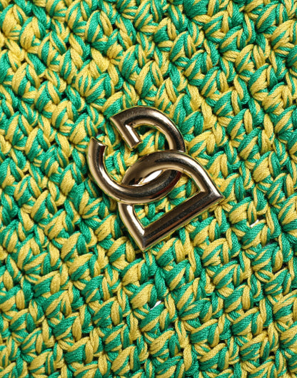 Dolce & Gabbana Groene Katoenen Haak DG Logo Bucket Hat