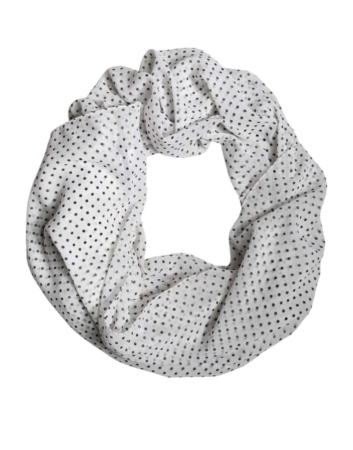 Dolce & Gabbana White Polka Dots Wrap Shawl Scarf