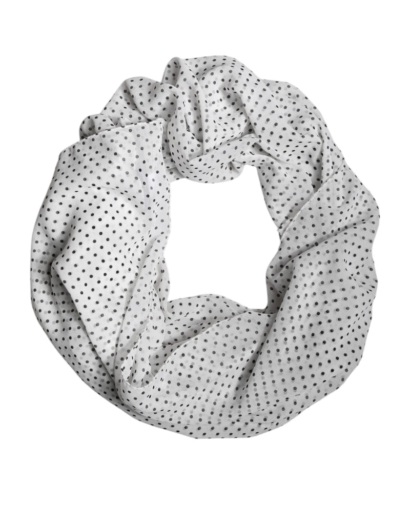 Dolce & Gabbana White Polka Dots Wrap Shawl Scarf