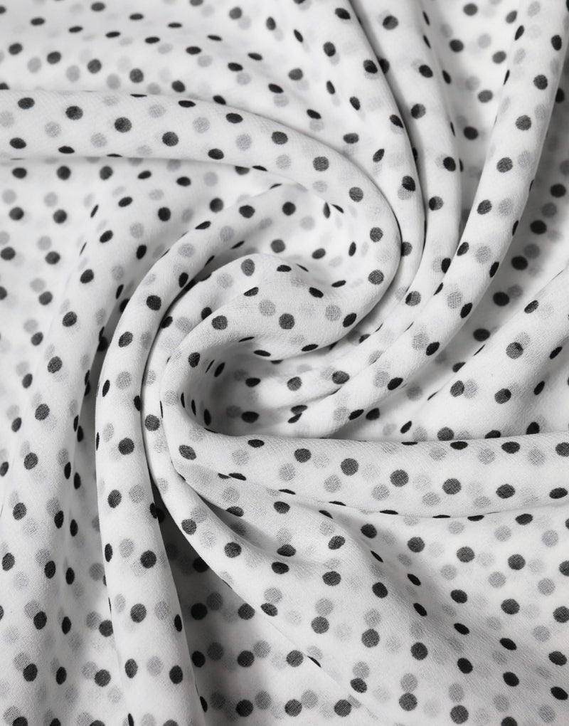 Dolce & Gabbana White Polka Dots Wrap Shawl Scarf