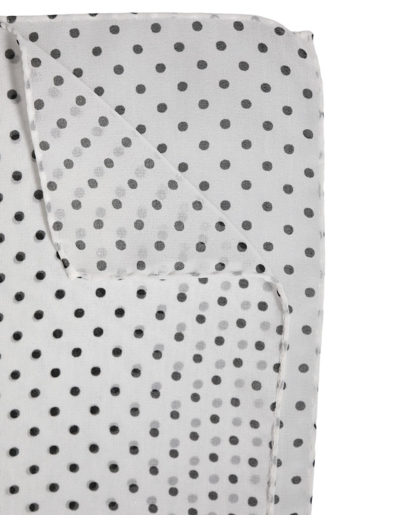 Dolce & Gabbana White Polka Dots Wrap Shawl Scarf
