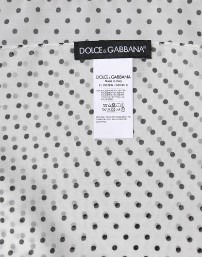Dolce & Gabbana Witte Polka Dots Polyester Wikkel Sjaal