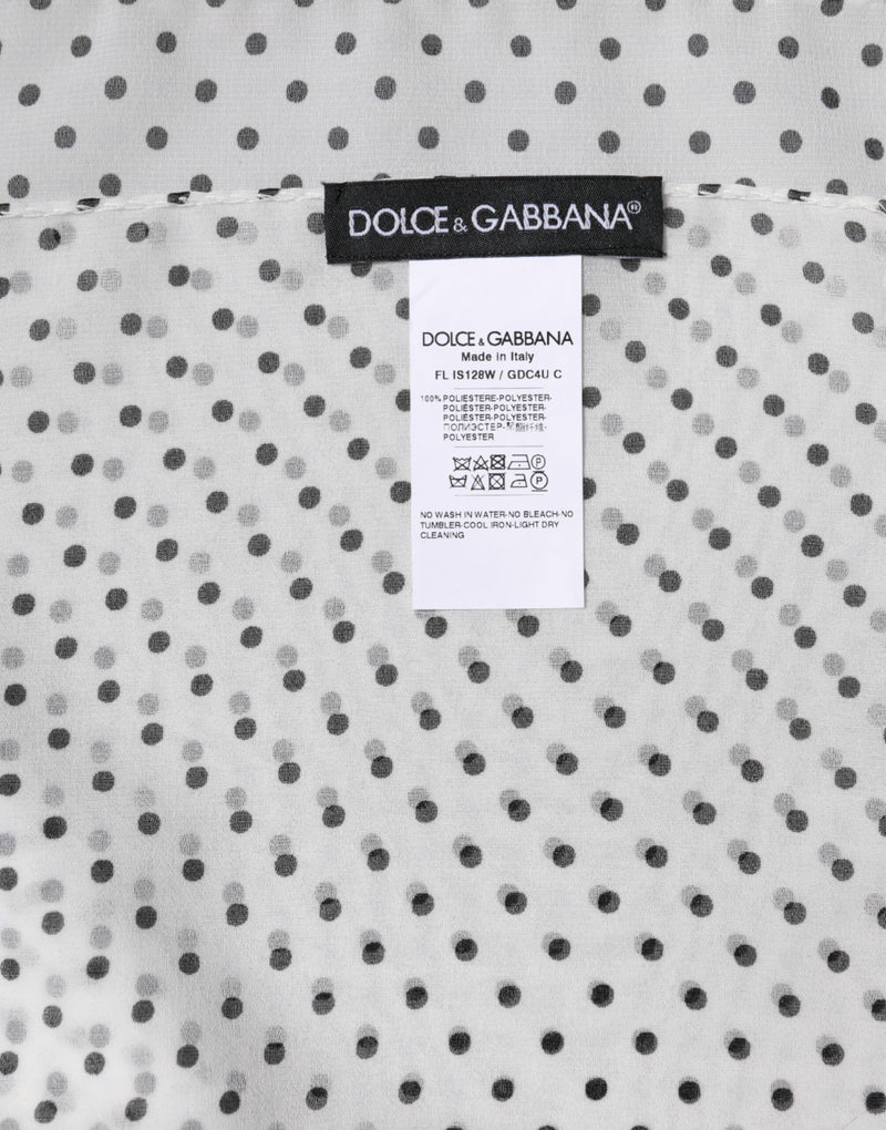 Dolce & Gabbana White Polka Dots Wrap Shawl Scarf