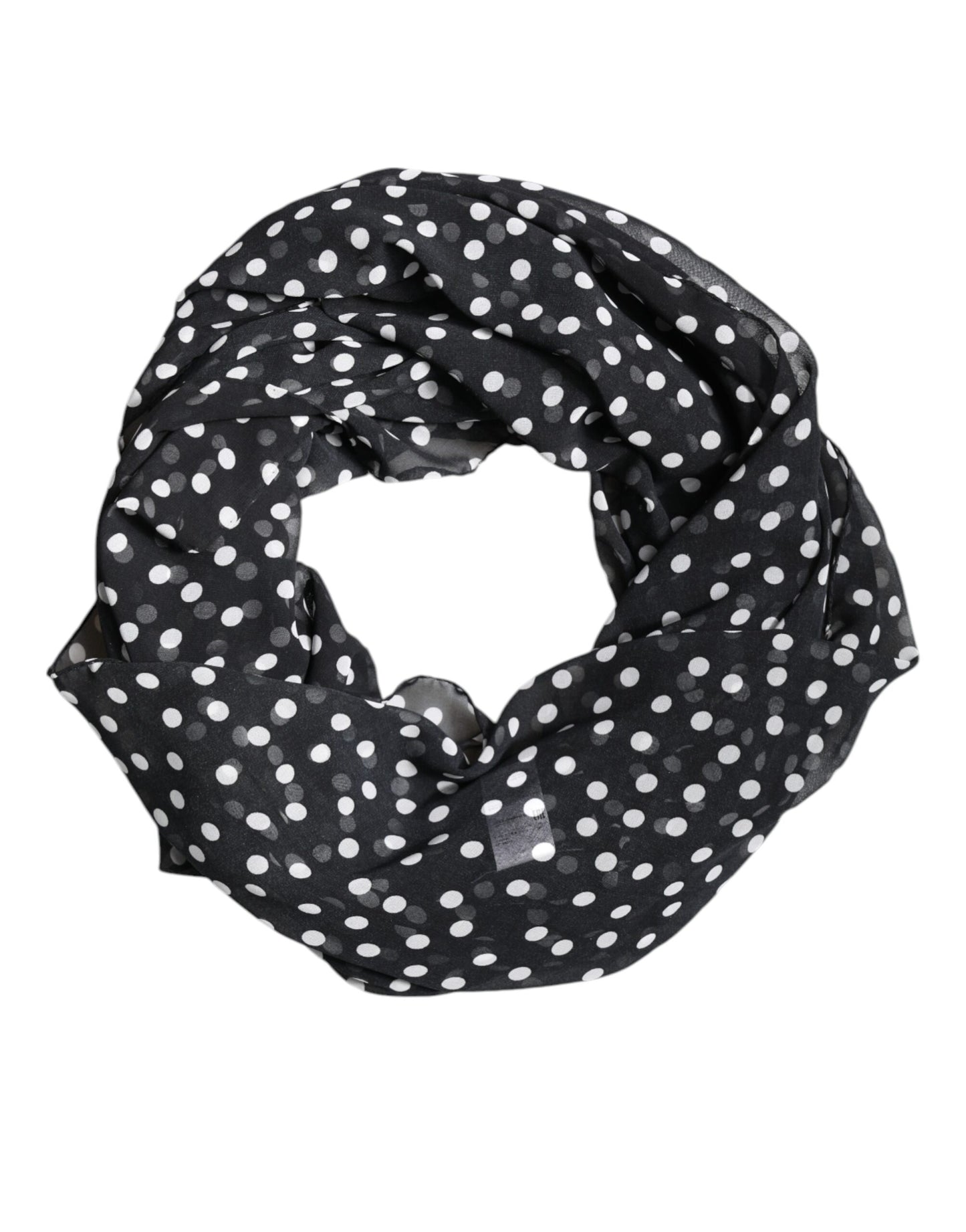 Dolce & Gabbana Zwarte Polka Dots Polyester Wikkel Sjaal