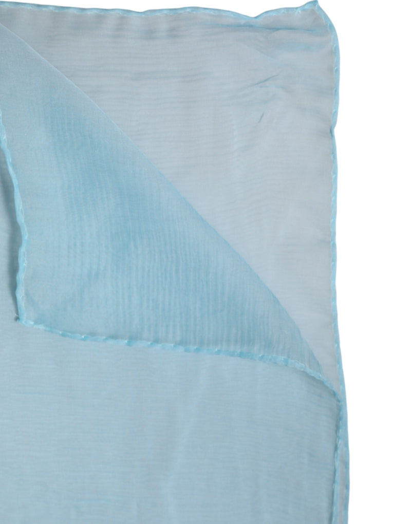 Dolce & Gabbana Light Blue Silk Rectangle Wrap Shawl Scarf