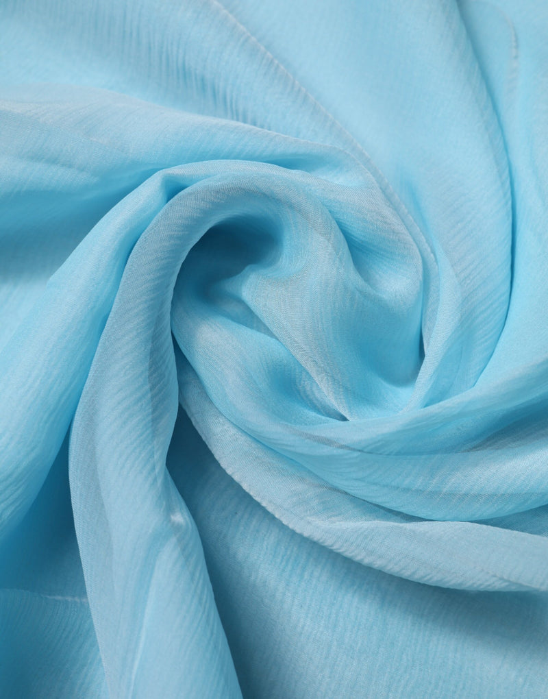 Dolce & Gabbana Light Blue Silk Rectangle Wrap Shawl Scarf