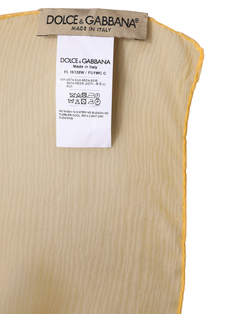 Dolce & Gabbana Écharpe Rectangulaire en Soie Jaune