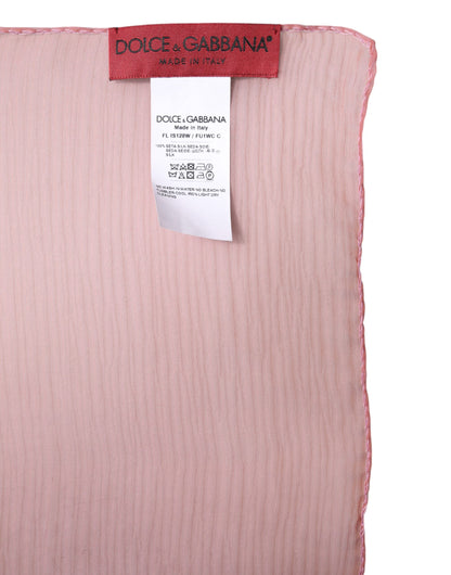 Foulard châle rectangulaire en soie rose Dolce & Gabbana pour femme