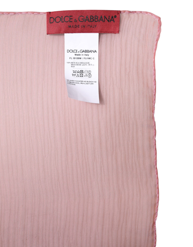 Dolce & Gabbana Écharpe Wrap Rectangulaire en Soie Rose