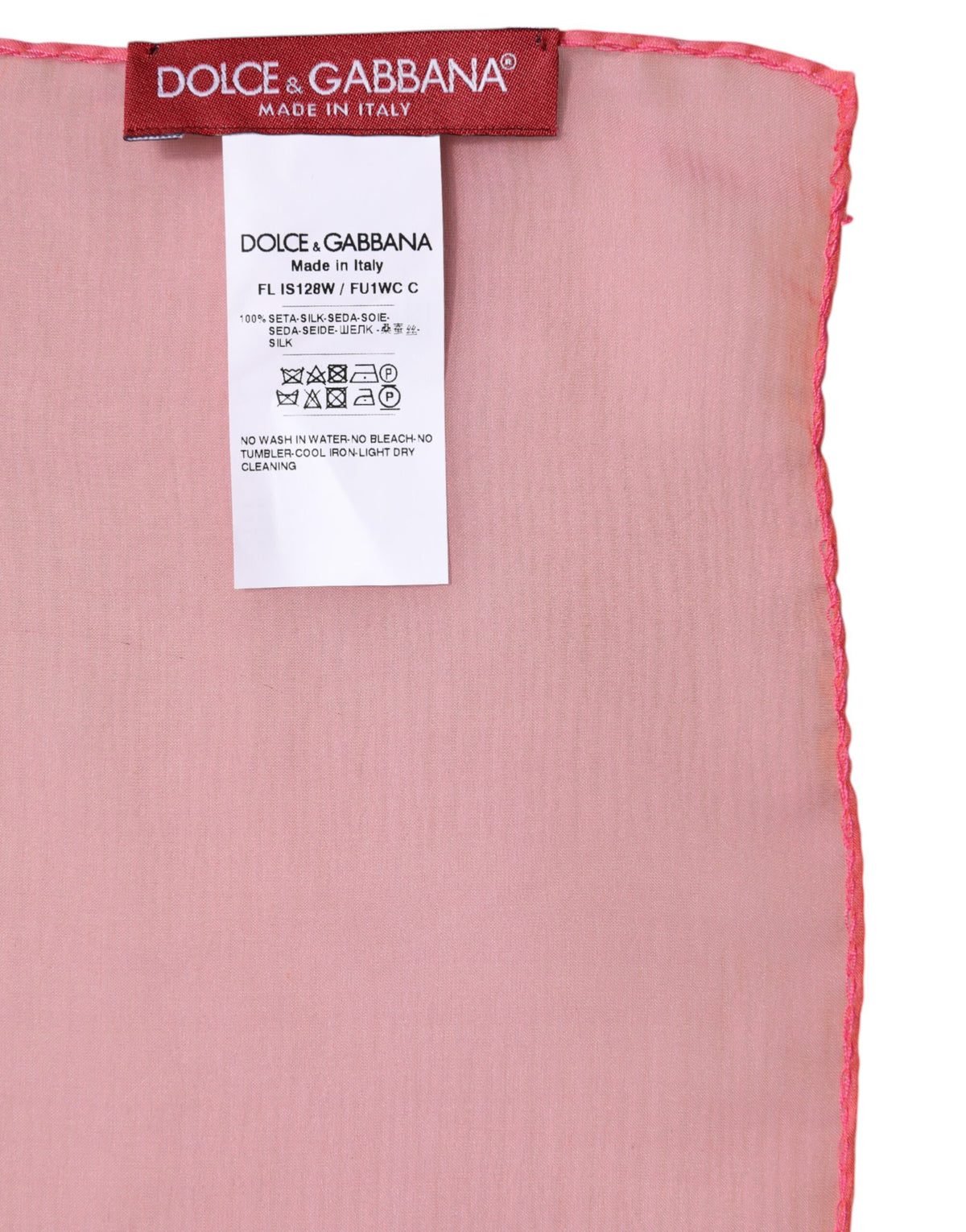 Dolce & Gabbana Écharpe Rectangulaire en Soie Rose pour Femmes
