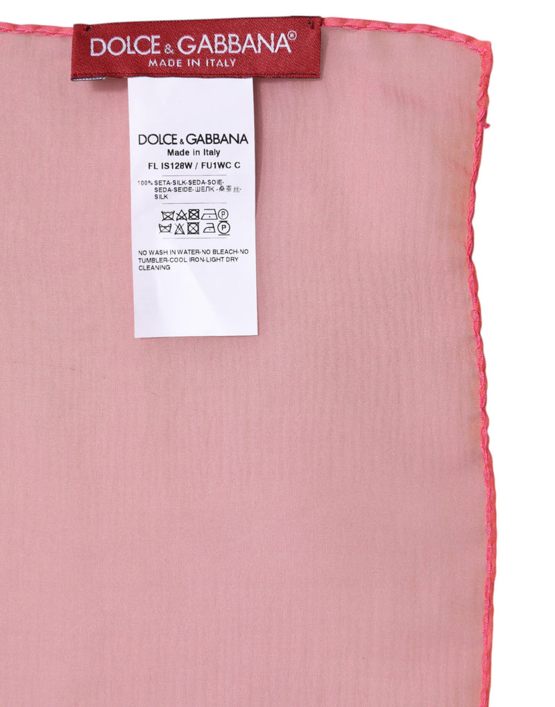 Dolce & Gabbana Écharpe Rectangulaire en Soie Rose pour Femmes