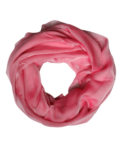Foulard châle rectangulaire en soie rose Dolce & Gabbana pour femme