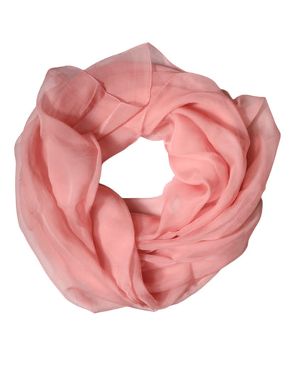Foulard châle rectangulaire en soie rose Dolce & Gabbana pour femme