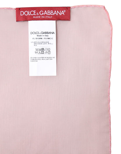 Foulard châle rectangulaire en soie rose Dolce & Gabbana pour femme