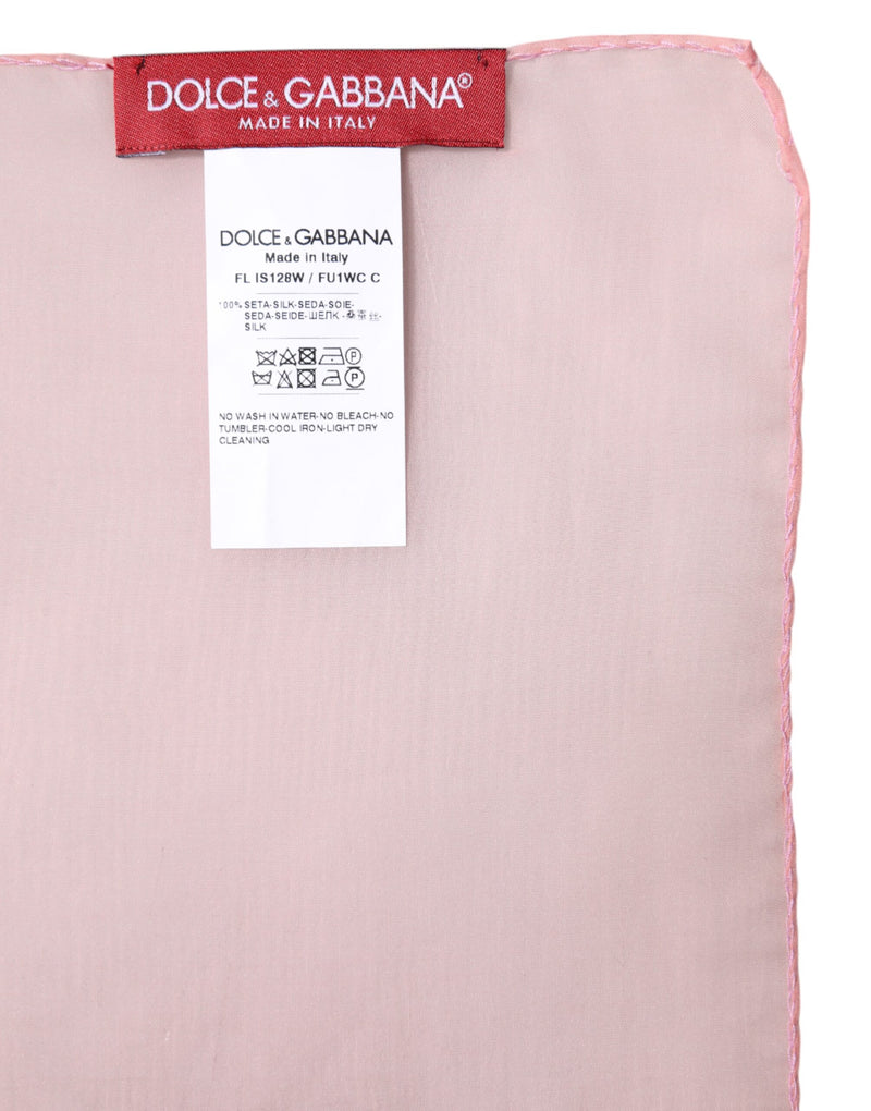 Dolce & Gabbana Écharpe Rectangulaire en Soie Rose pour Femme