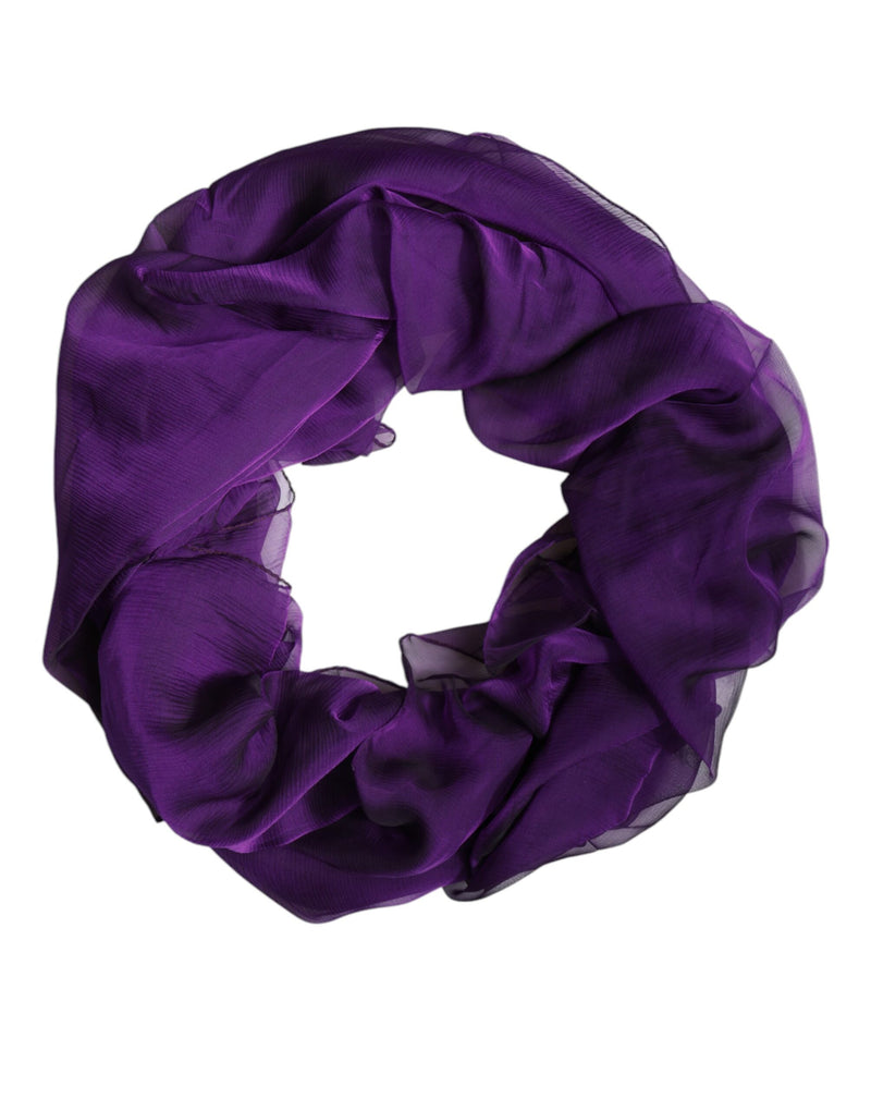 Dolce & Gabbana Écharpe Rectangulaire en Soie Violet