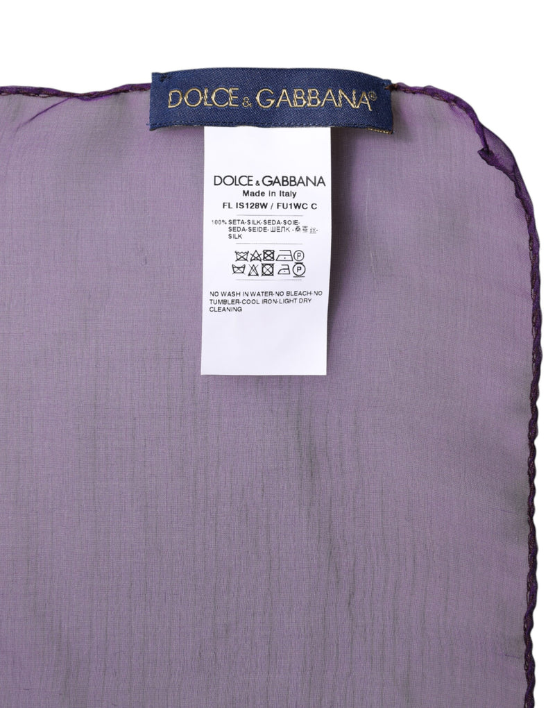 Dolce & Gabbana Écharpe Rectangulaire en Soie Violet
