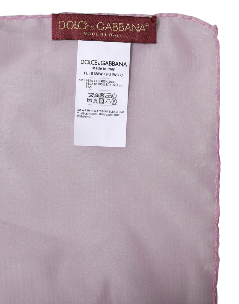 Dolce & Gabbana Écharpe Rectangulaire Femme en Soie Rose