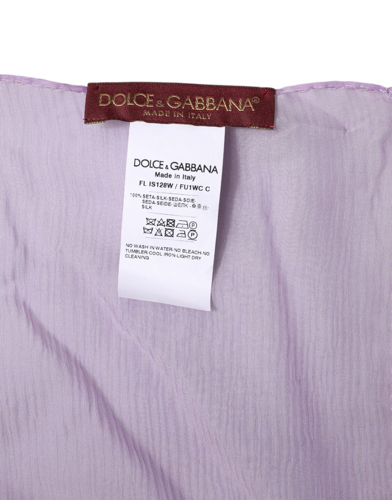 Dolce & Gabbana Écharpe Rectangulaire en Soie Violet