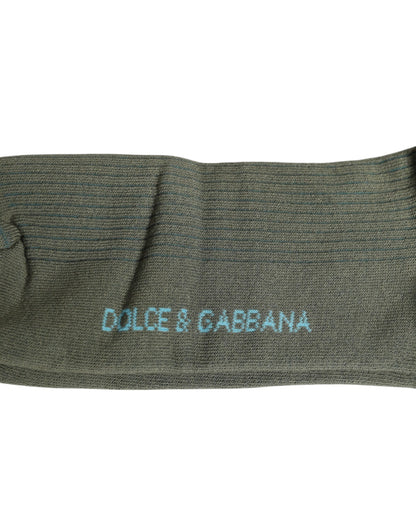 Dolce & Gabbana Gray Cotton DG Bear Mid Calf Socks