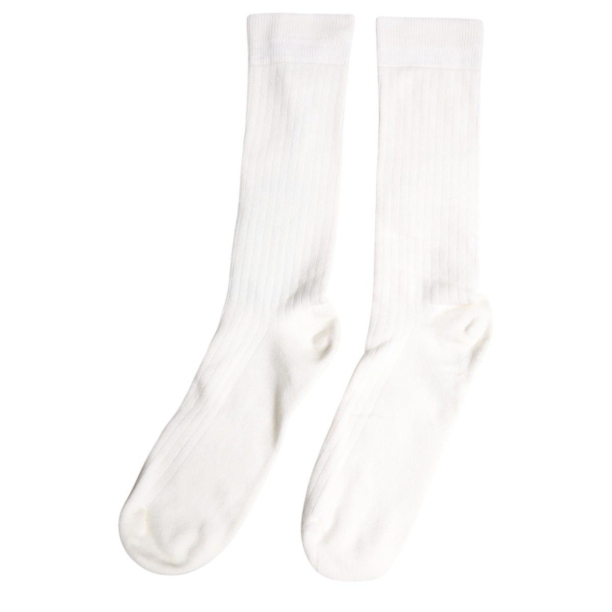 Dolce & Gabbana White Cotton Solid Mid Calf Men Socks