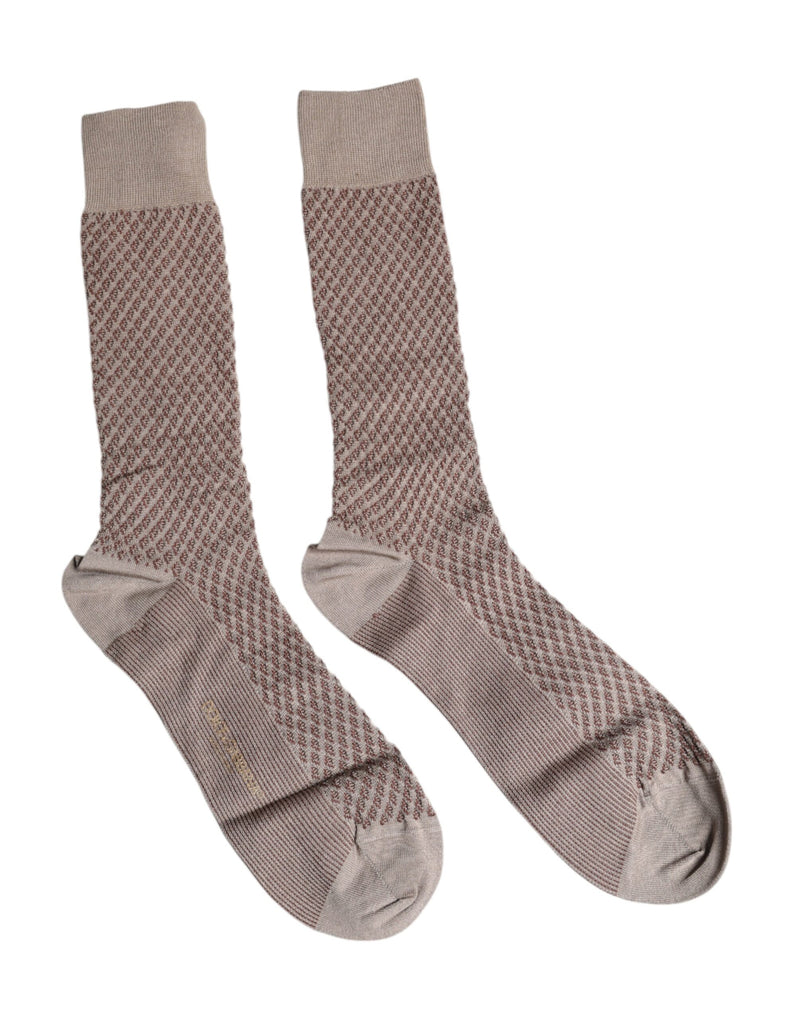 Dolce & Gabbana Brown Solid DG Logo Mid Calf Socks