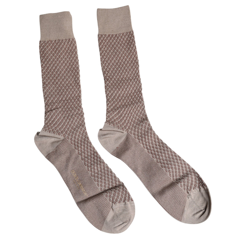 Dolce & Gabbana Brown Solid DG Logo Mid Calf Socks