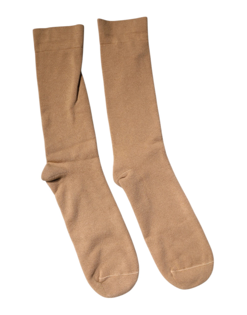 Dolce & Gabbana Chaussettes Mi-Mollet en Coton Marron pour Hommes