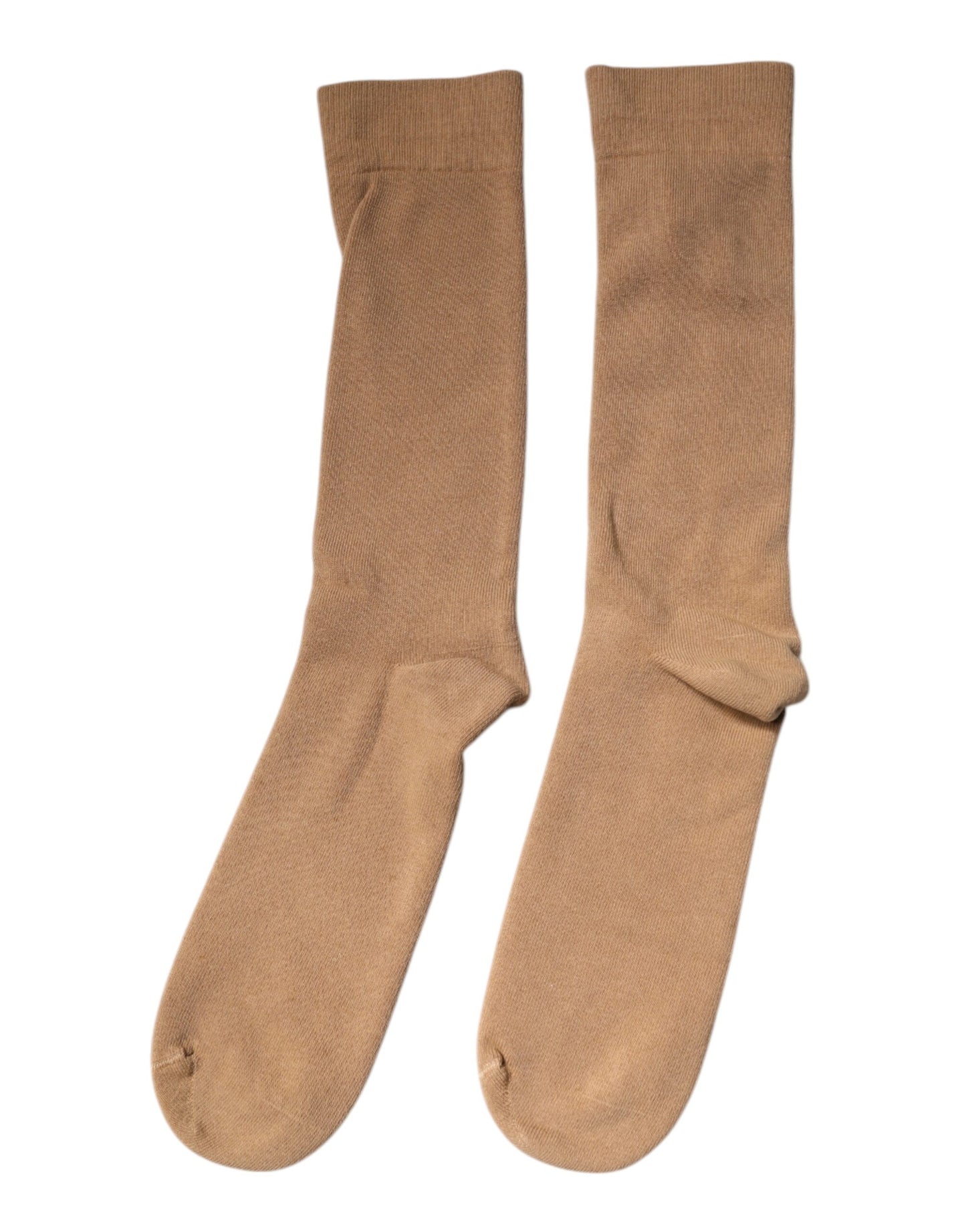 Dolce & Gabbana Brown Solid Cotton Mid Calf Men Socks