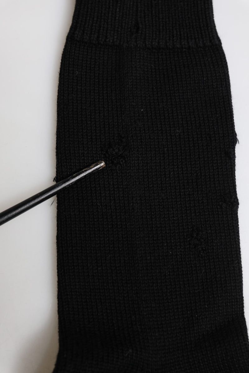 Dolce & Gabbana Chaussettes Noires Mi-Mollet Élastiques pour Hommes