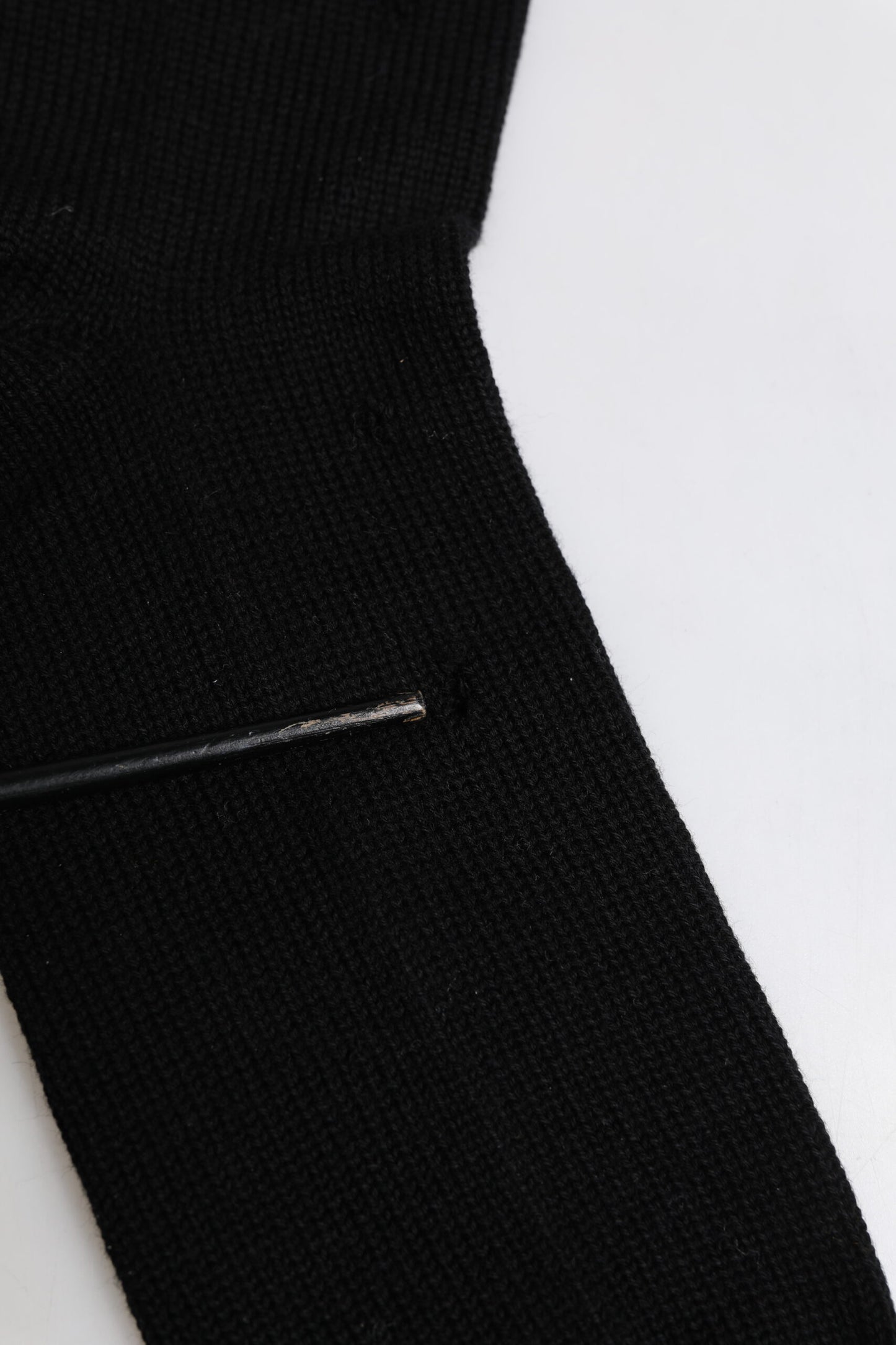 Dolce & Gabbana Black Solid Stretch Mid Calf Men Socks