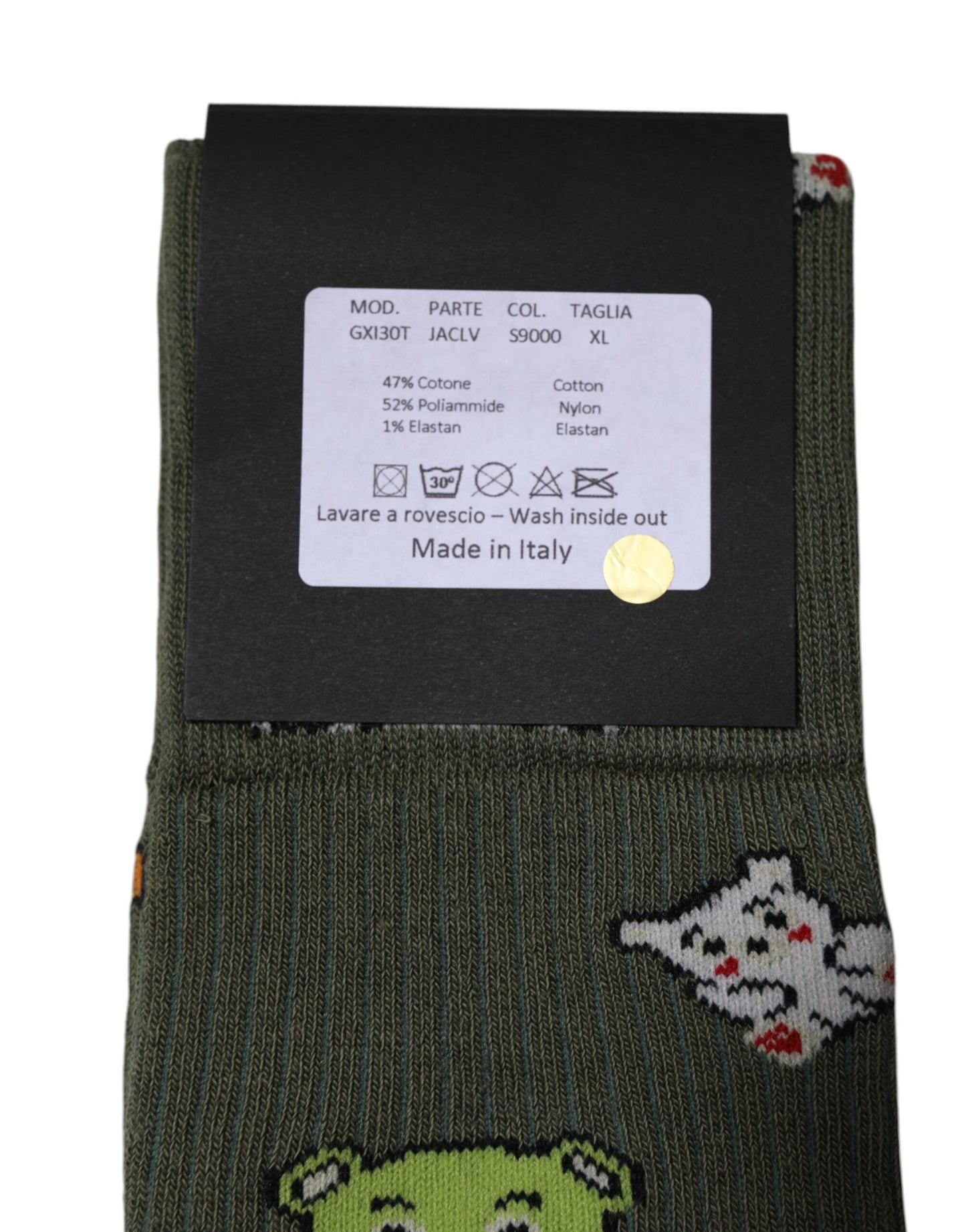 Dolce & Gabbana Green Nylon DG Bear Printed Mid Calf Socks