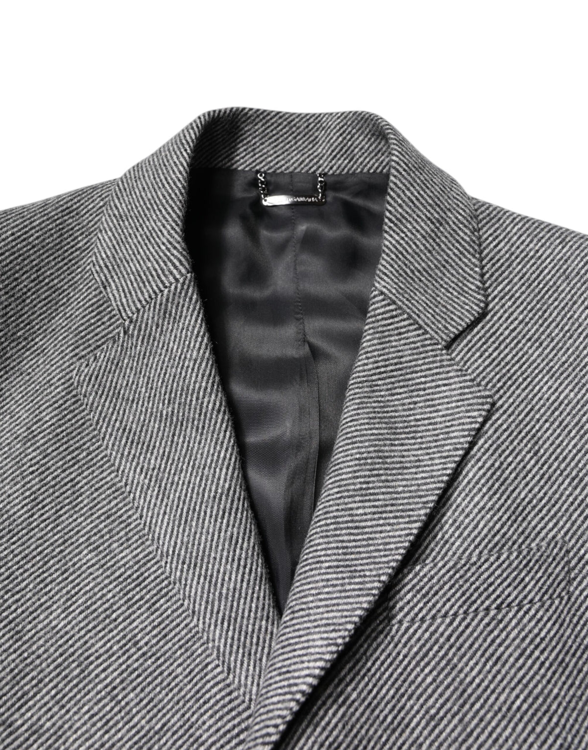 Dolce & Gabbana Trench-manteau en laine grise à simple boutonnage