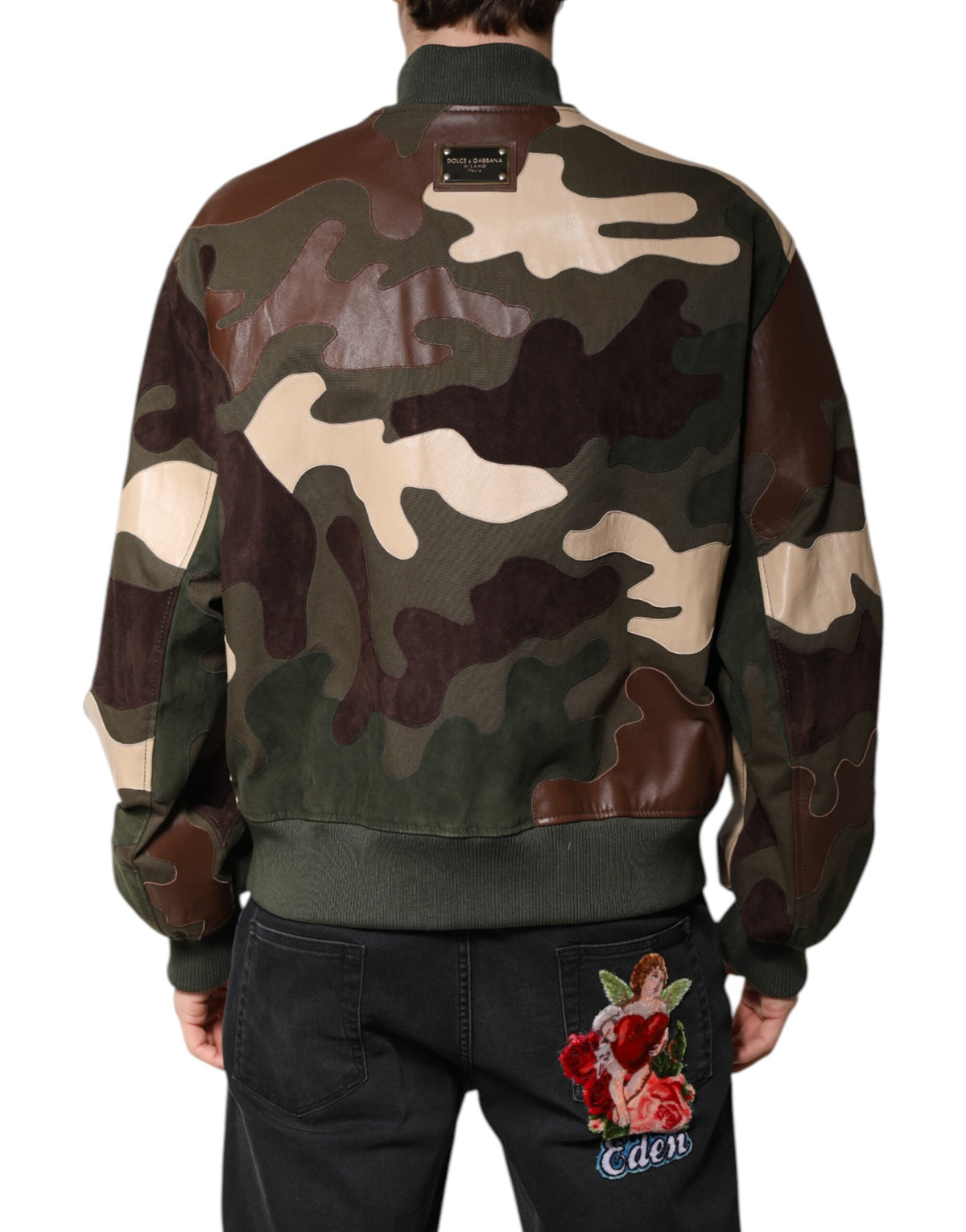 Veste bomber à fermeture éclair multicolore en coton de Dolce & Gabbana