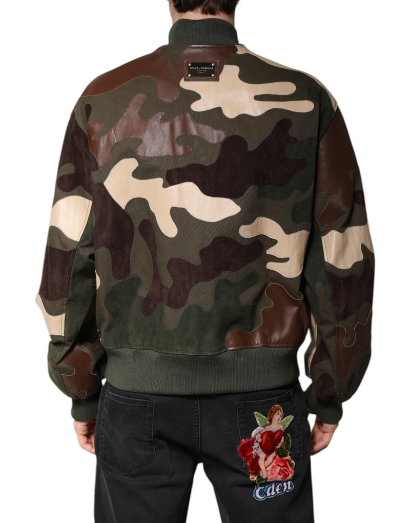 Veste bomber à fermeture éclair multicolore en coton de Dolce & Gabbana