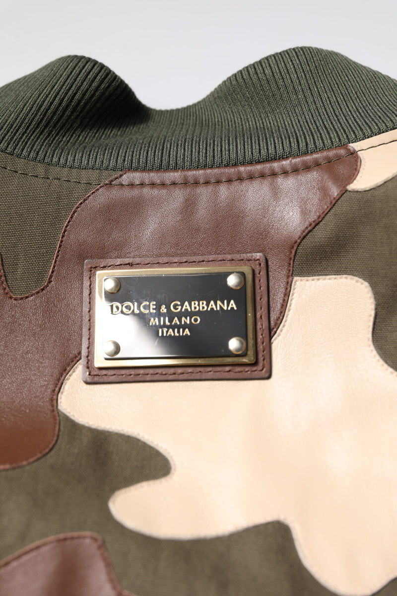 Veste bomber à fermeture éclair multicolore en coton de Dolce & Gabbana