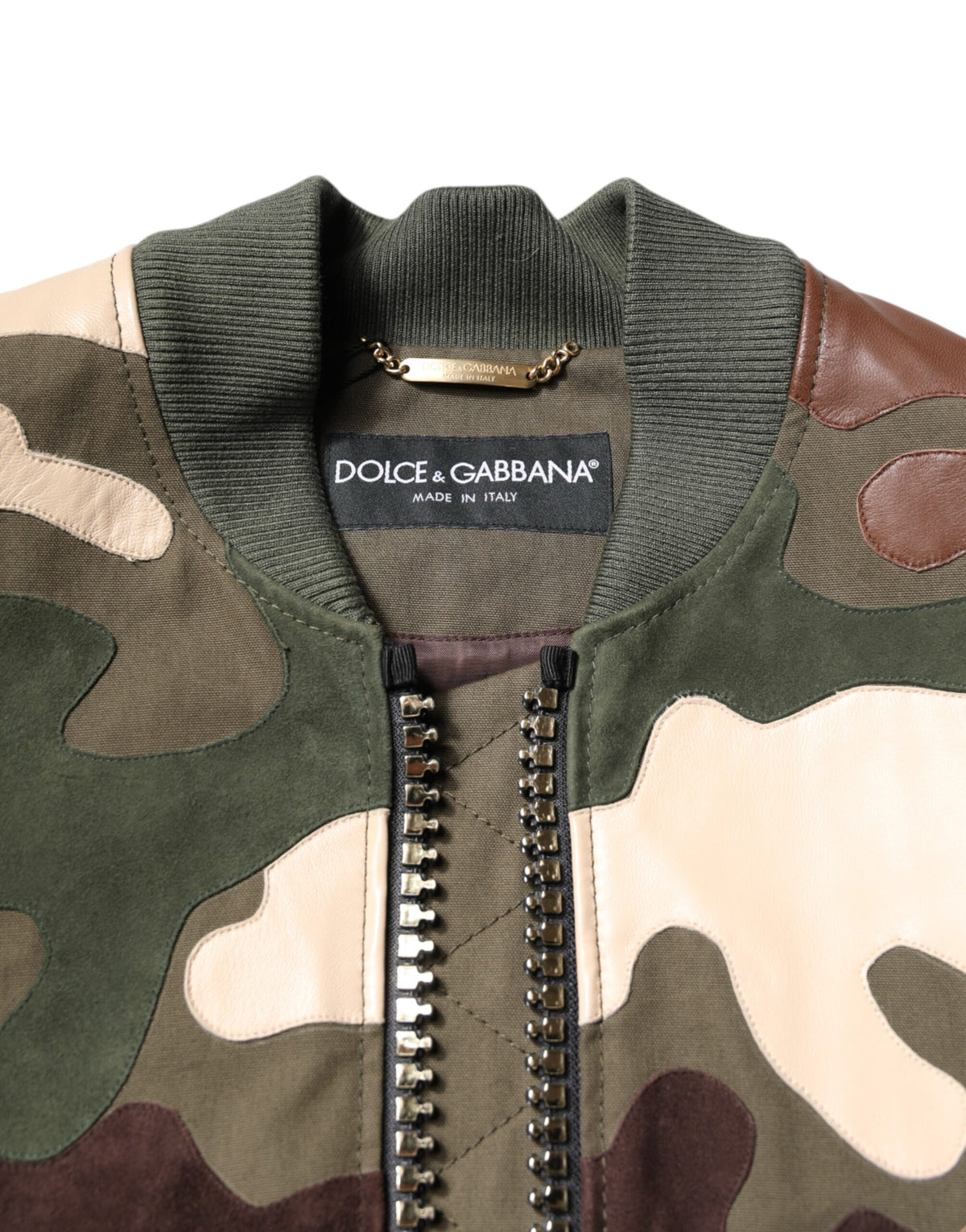 Veste bomber à fermeture éclair multicolore en coton de Dolce & Gabbana
